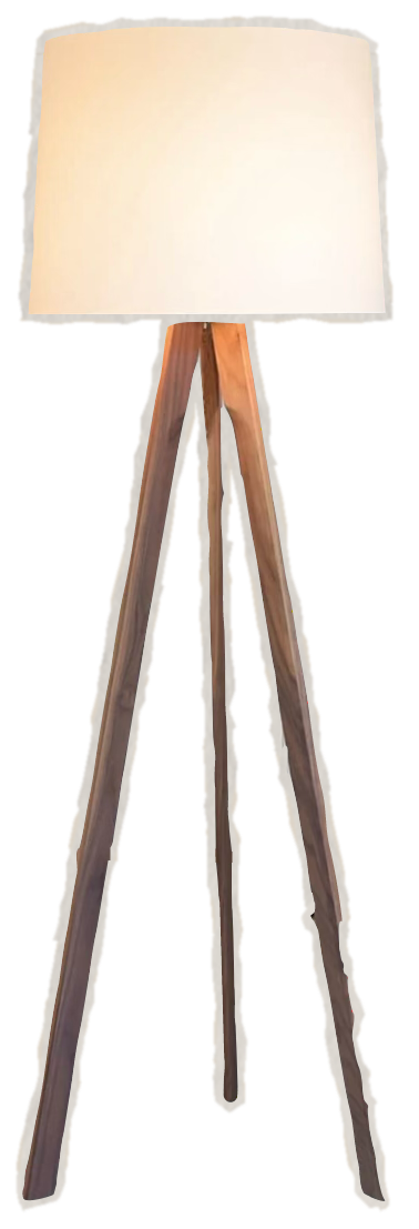 beige tripod lamp