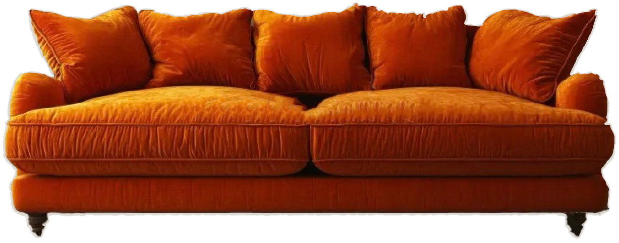 orange sofa