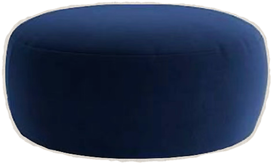 pouf blue velvet