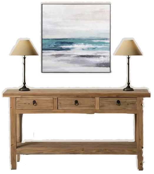 sideboard with lamps